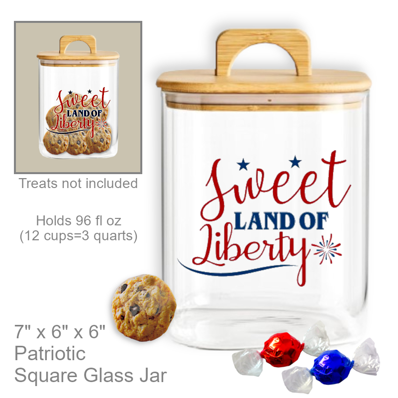 Shop Now Patriotic Square Cookie Candy Jar | Office Candy Jar