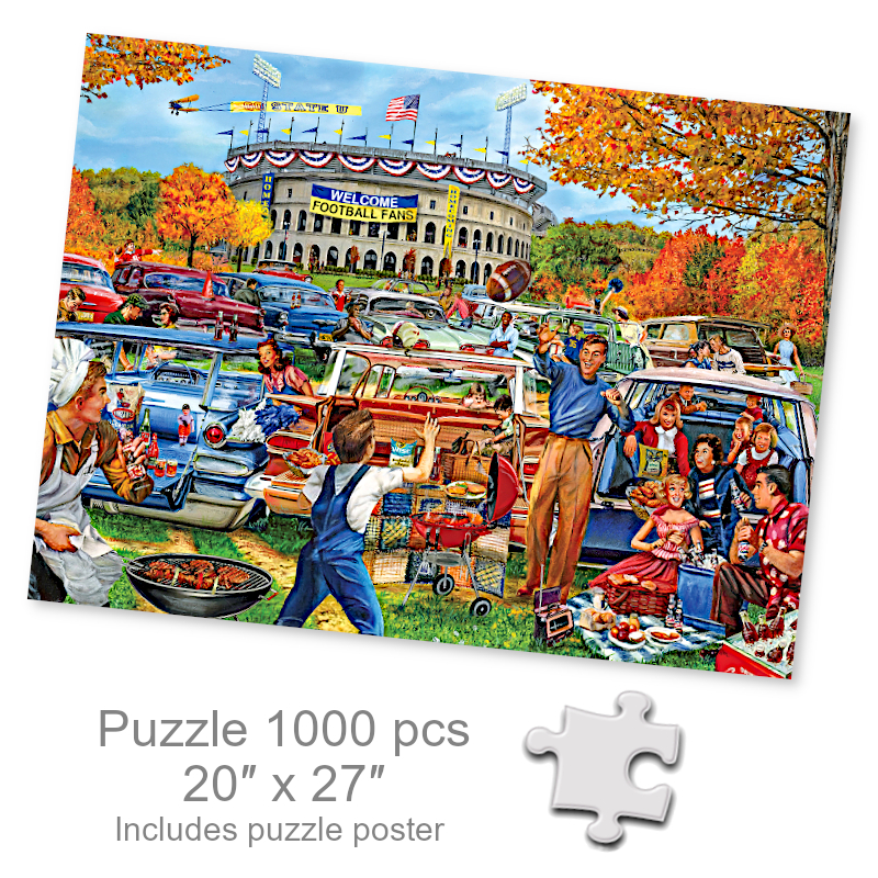 Shop Now Nostalgic Tailgating Scene Jigsaw Puzzle | Puzzles