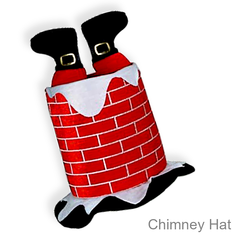 Brick Chimney Hat With Santa Legs | Funny Party Hats