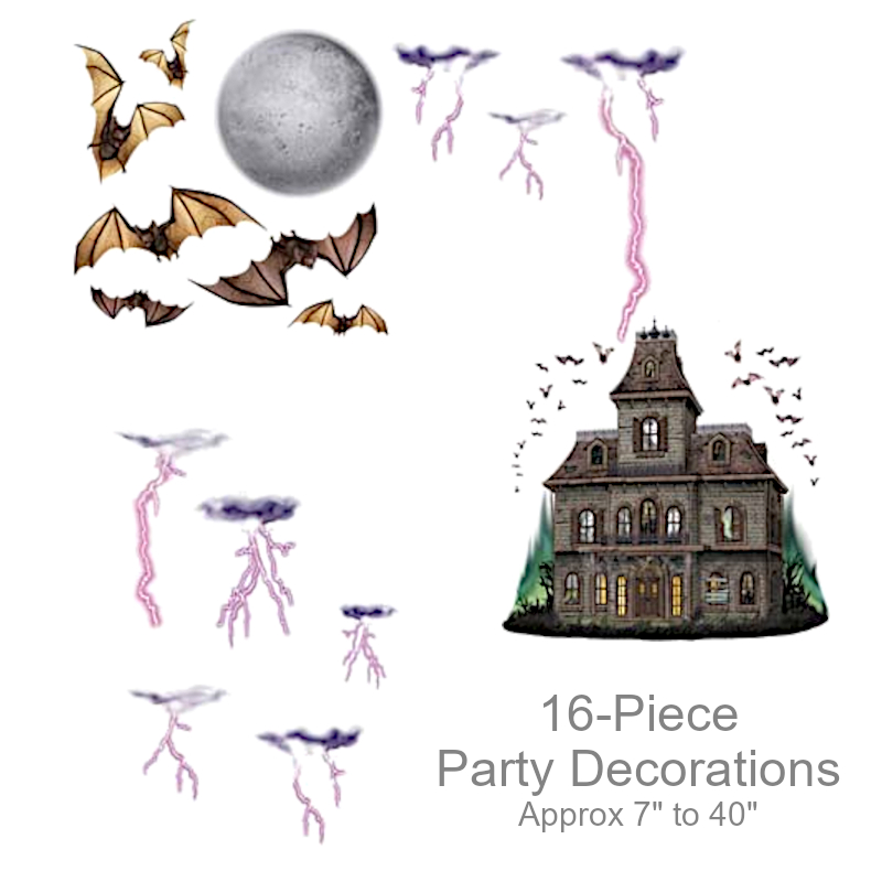 Haunted House Night Sky Cutouts | Party Decorations