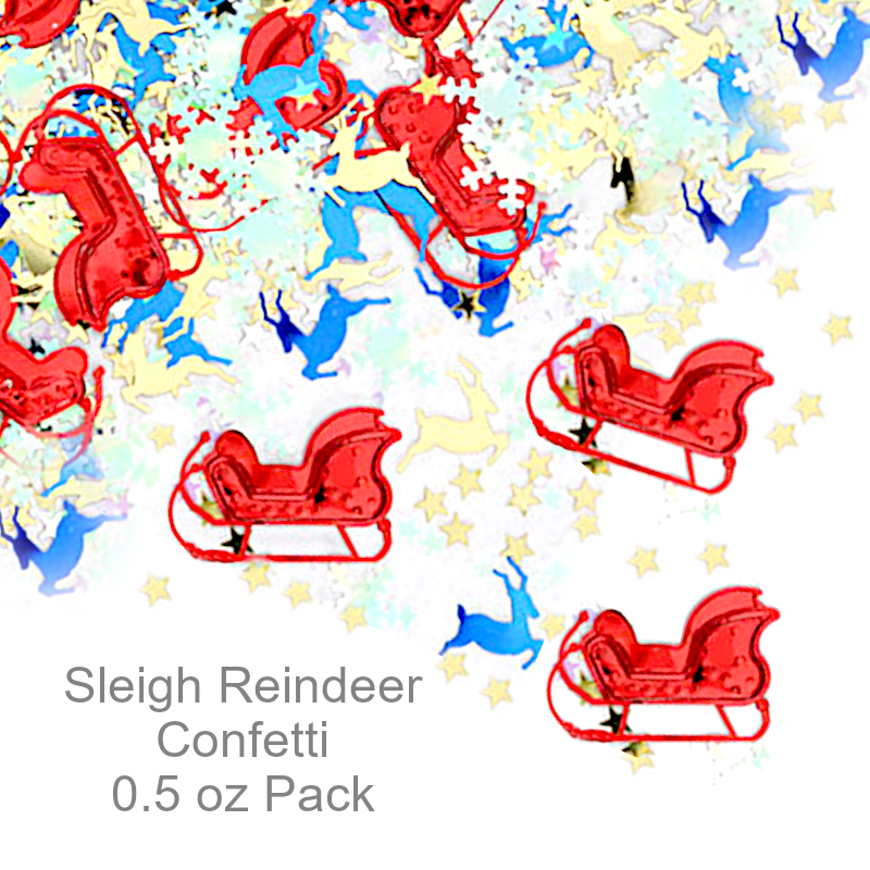 Sleigh Reindeer Snowflake Confetti | Party Decorations