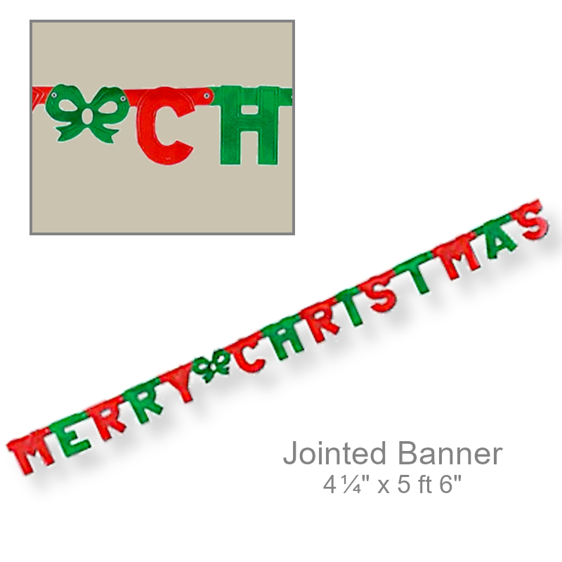 Jointed Foil Merry Christmas Streamer | Party Decor
