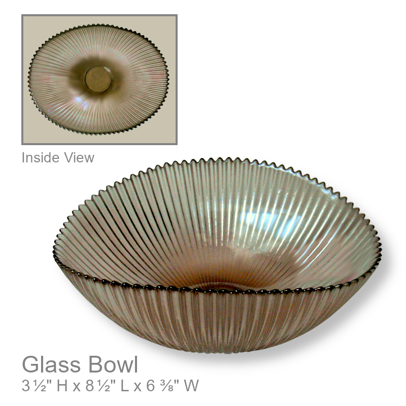 Wavy Scallop Edge Glass Dish Bowl | Office Candy Bowl