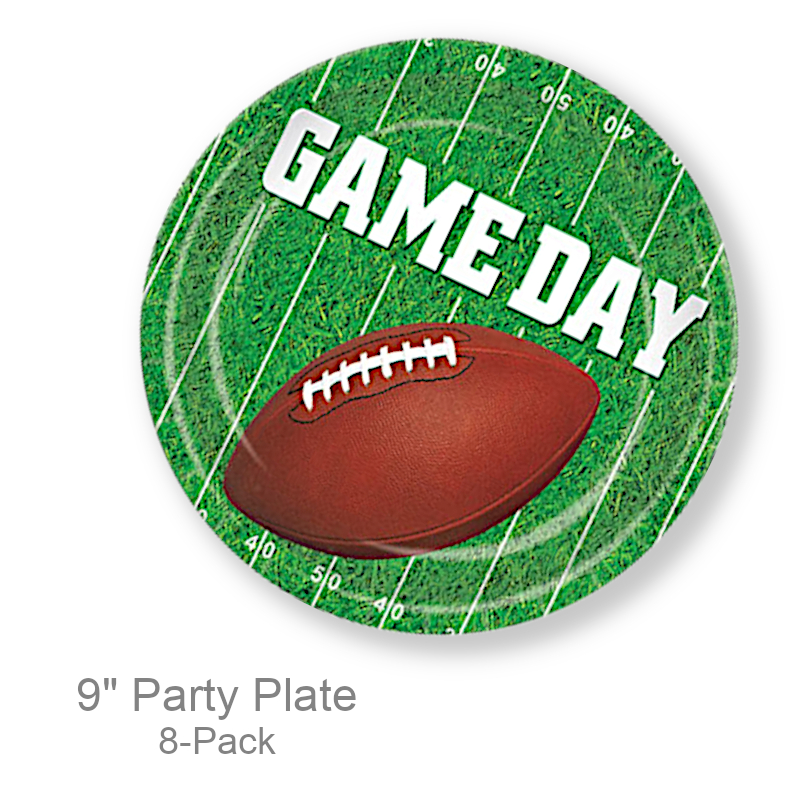 Football Themed Round Plates | Party Serveware