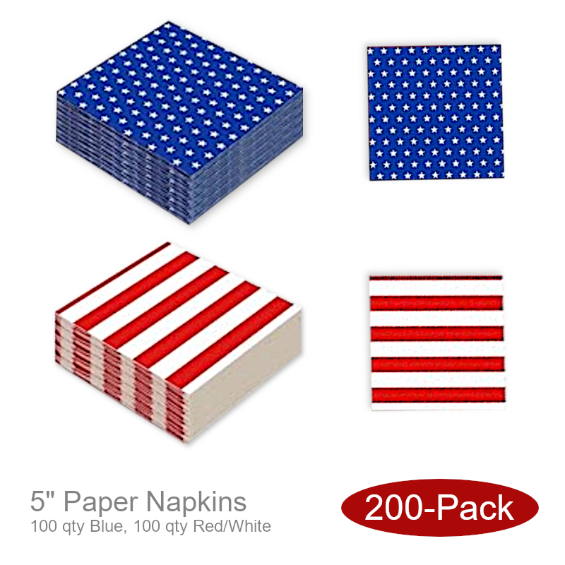 Stars & Stripes Bulk Paper Napkins | 4th of July