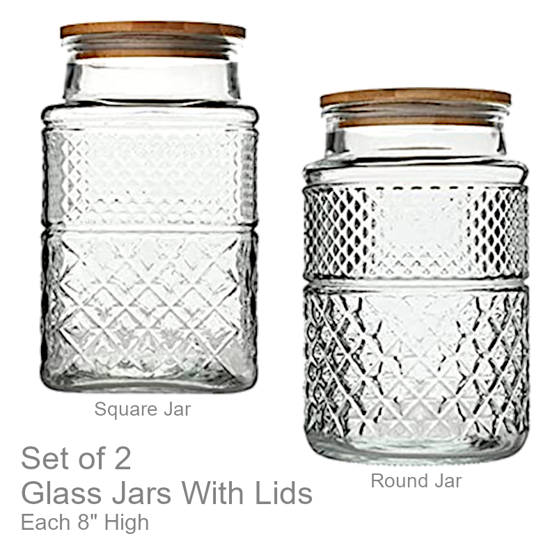 Glass Storage Jars With Bamboo Lids | Office Candy Jar