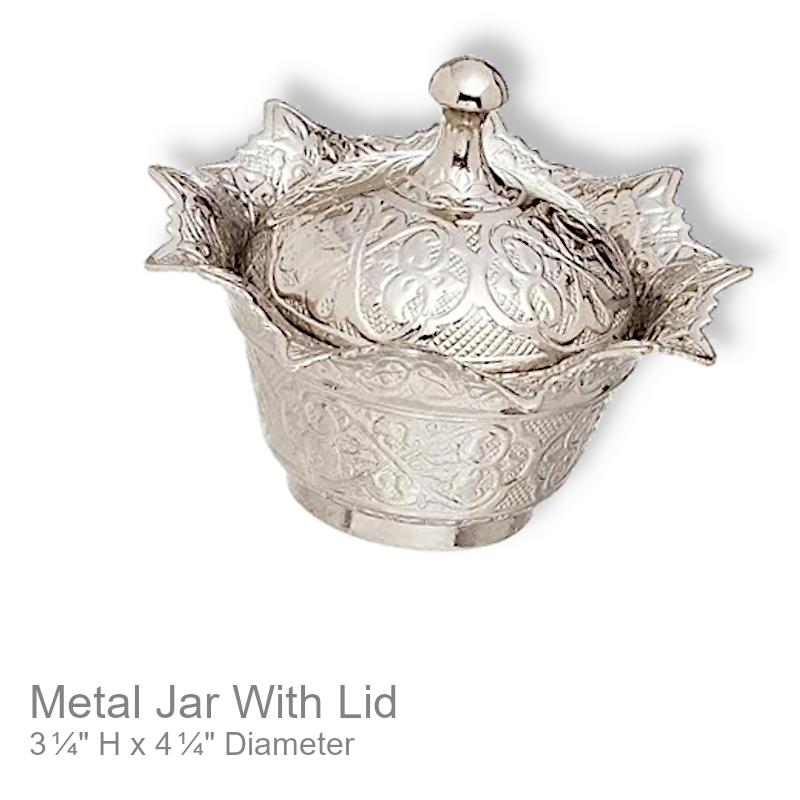 Decorative Metal Jar With Lid | Office Candy Jar