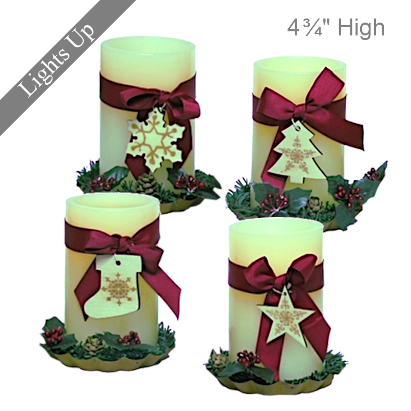Christmas LED Pillar Candle | Holiday Decorations