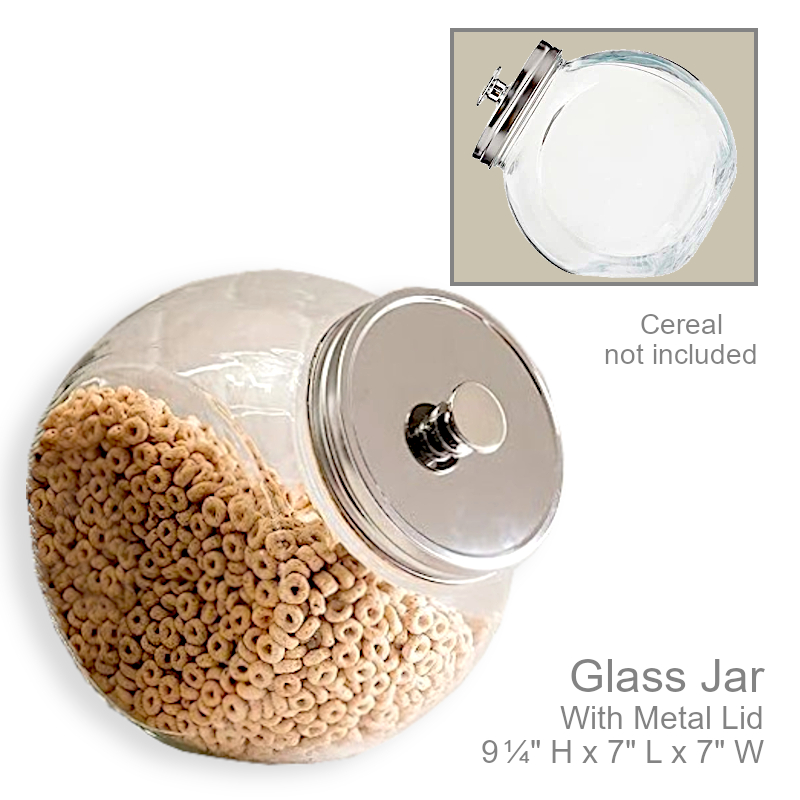 Glass Storage Jar With Metal Lid | Office Candy Jar