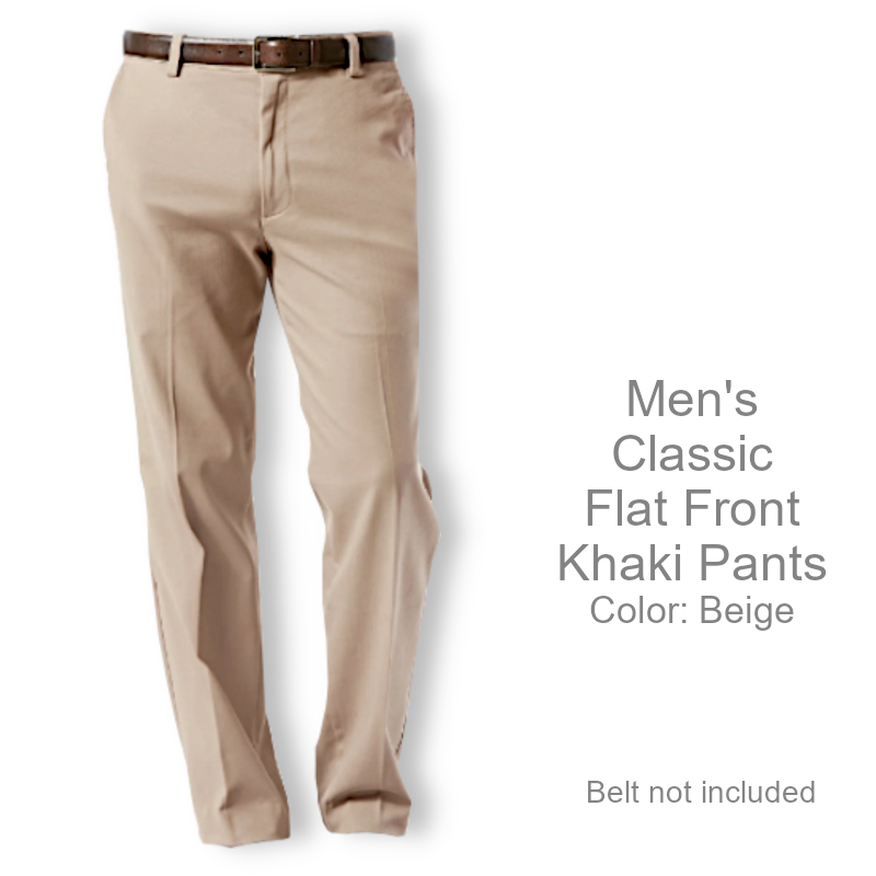 Men's Classic Flat Front Khaki Pants | Mens Pants