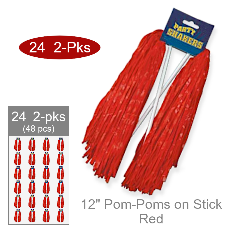 Wholesale Spirit Cheer Pom-Poms w/Stick | Bulk Party