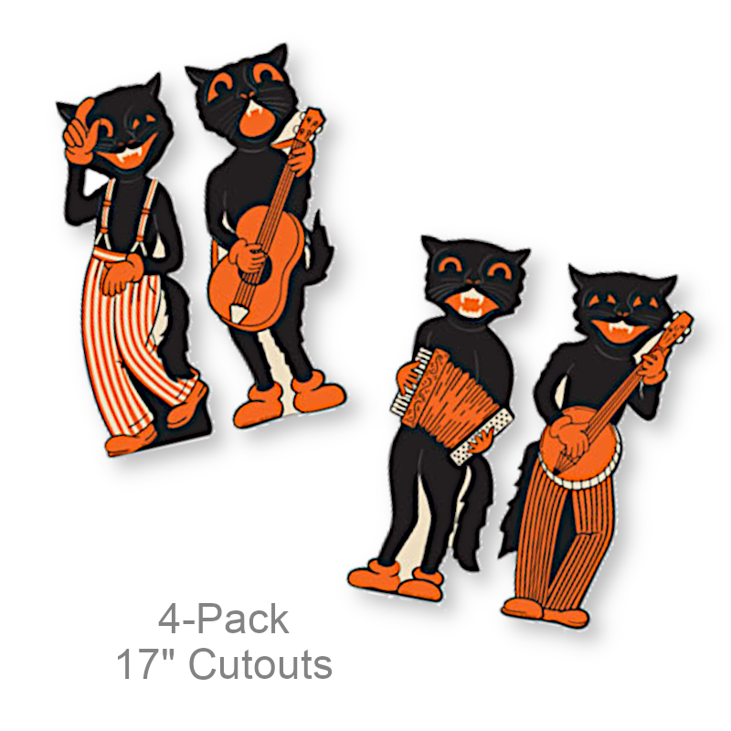 Nostalgic Halloween Cat Cutouts | Party Decorations