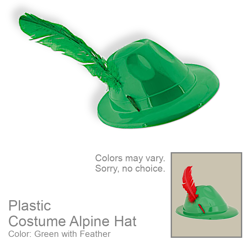 Plastic Green German Alpine Hat | Party Supplies