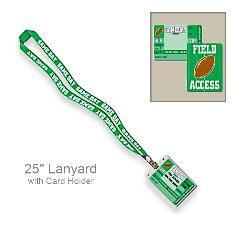 Football Party Pass With Lanyard | Party Favors