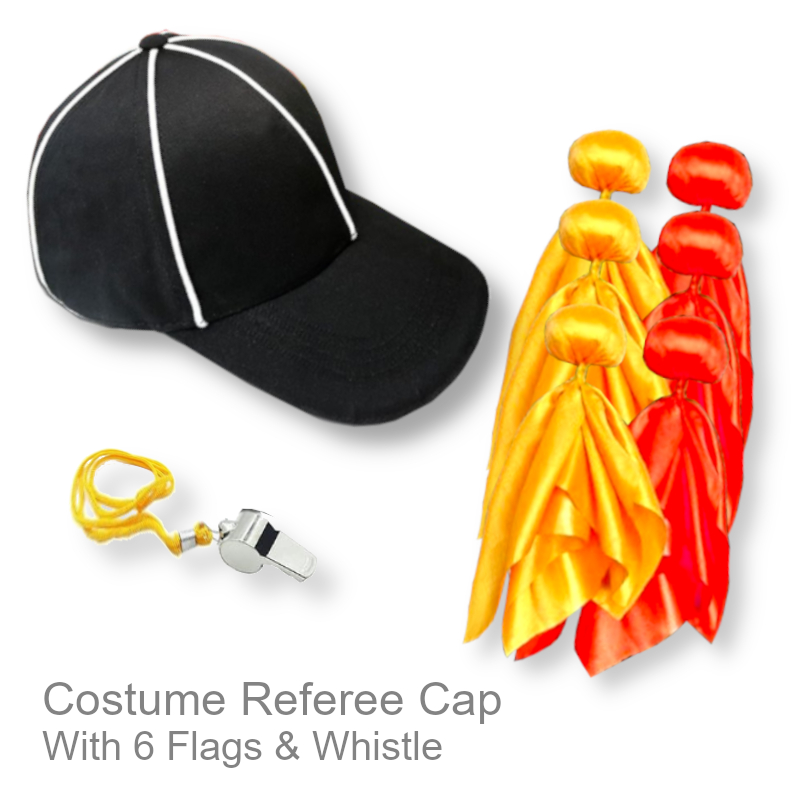 Costume Football Referee Cap & Flags | Party Supplies