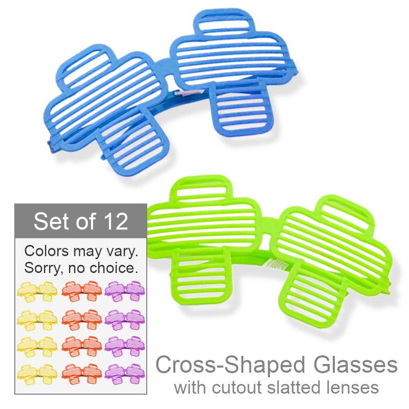 Wholesale Novelty Cross Shaped Glasses | Party Favors