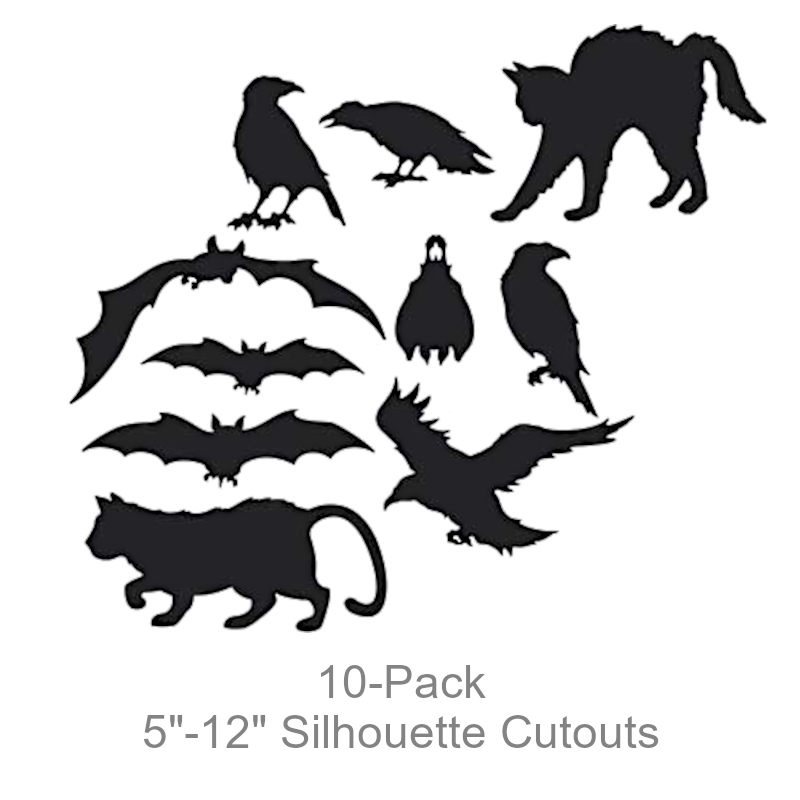 Bats/Cats/Birds Silhouette Cutouts | Party Decorations