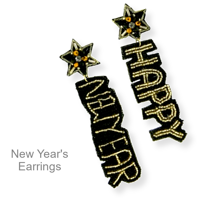 Happy New Year Earrings | New Year's