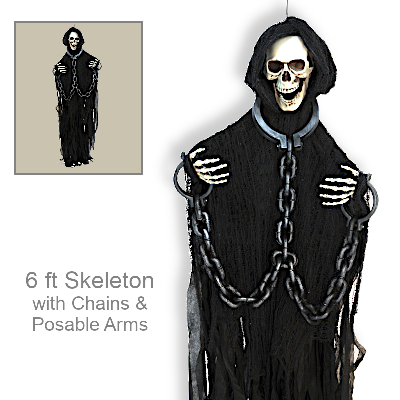 Scary Skeleton With Chains Prop | Party Decorations