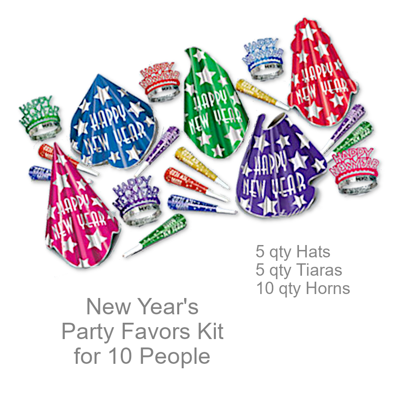 Colorful New Years Eve Kit for 10 People | New Year's