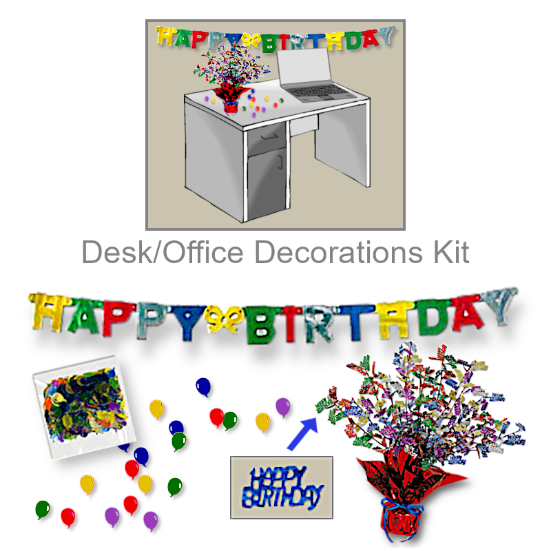 Birthday Desk Decorations Kit | Office Decorations