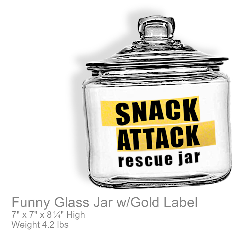 Funny Snack Attack Rescue Jar w/Lid | Office Candy Jar