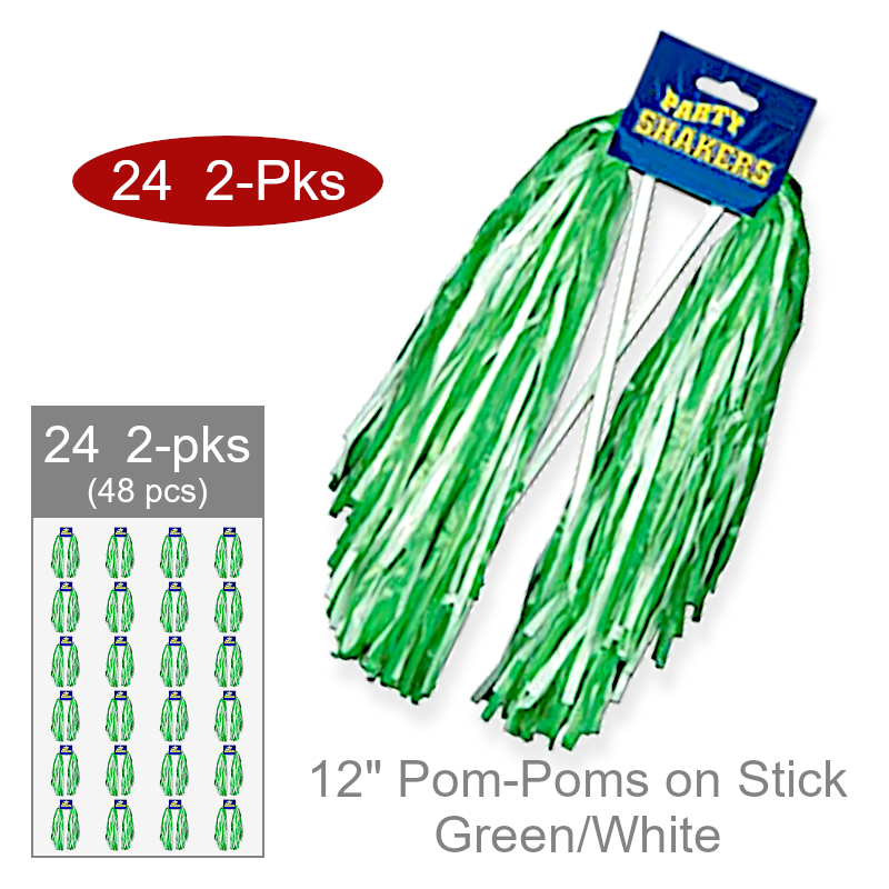 Wholesale Spirit Cheer Pom-Poms w/Stick | Bulk Party