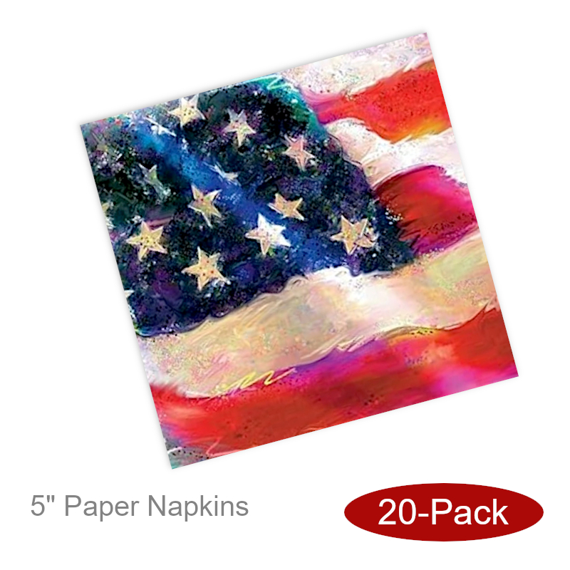 American Flag Paper Napkins Stars Stripe | 4th of July