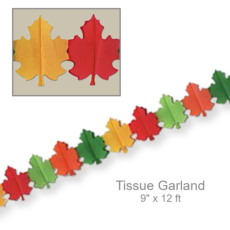 Fall Leaves Tissue Garland Streamer | Party Decor