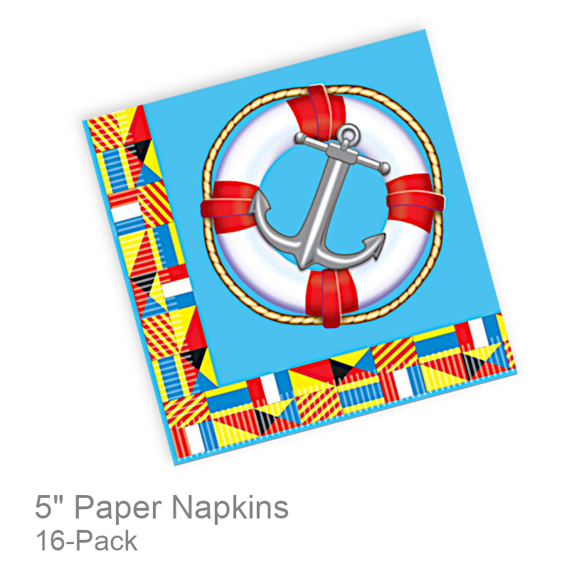 Nautical Flags Paper Beverage Napkins | Party Napkins