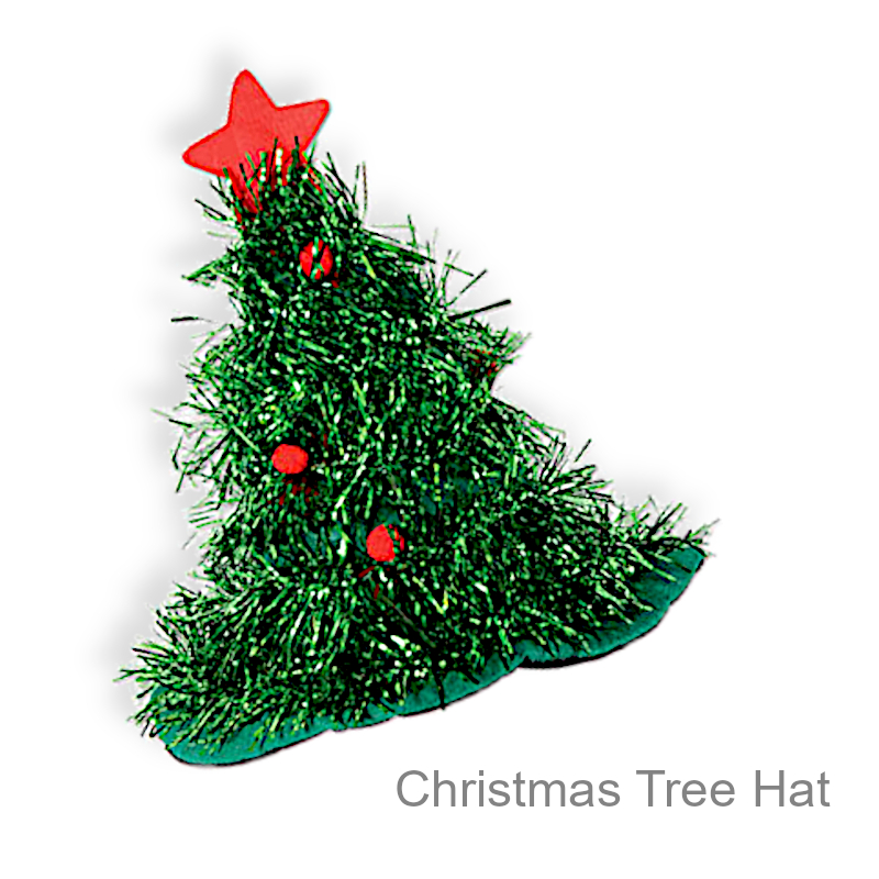 Funny Christmas Tree Hat w/Tinsel | Funny Party Hats