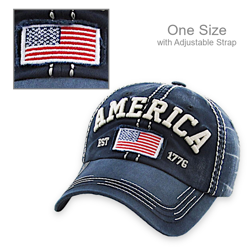 Patriotic Cap American Flag Est 1776 | Patriotic Caps