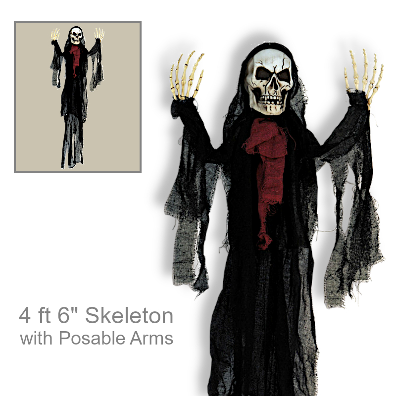 Scary Skeleton With Scarf Prop | Party Decorations