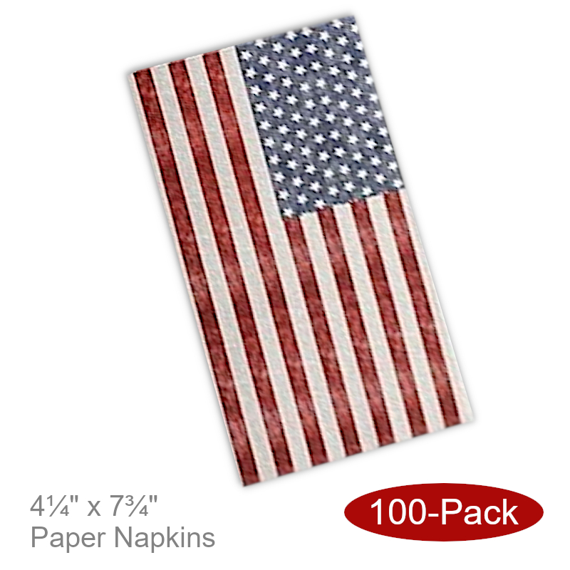 Vintage Bulk Paper Napkins American Flag | 4th of July