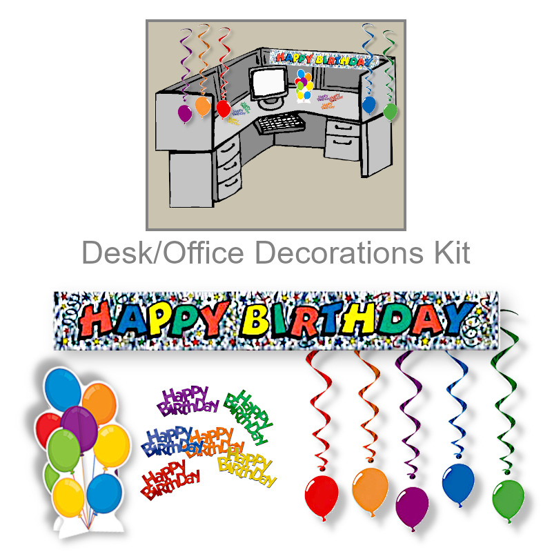 Birthday Desk Decorations Kit | Office Decorations