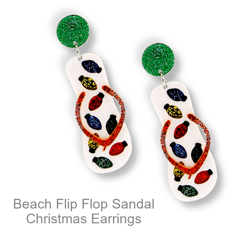 Shop Now Beach Christmas Earrings Flip Flops | Christmas