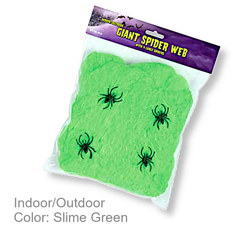 Faux Spider Web Filament w/Spiders | Party Decorations