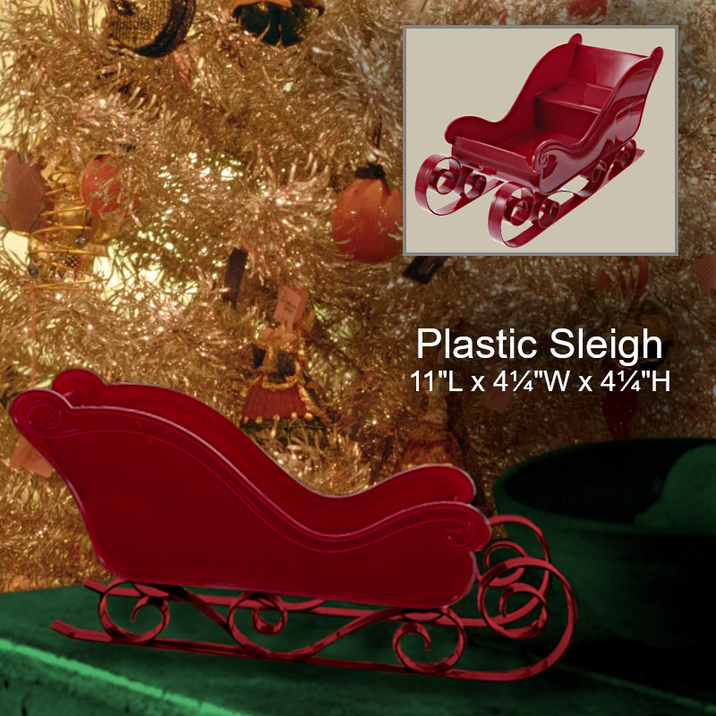 Plastic Sleigh Dish | Christmas Office Candy Dish