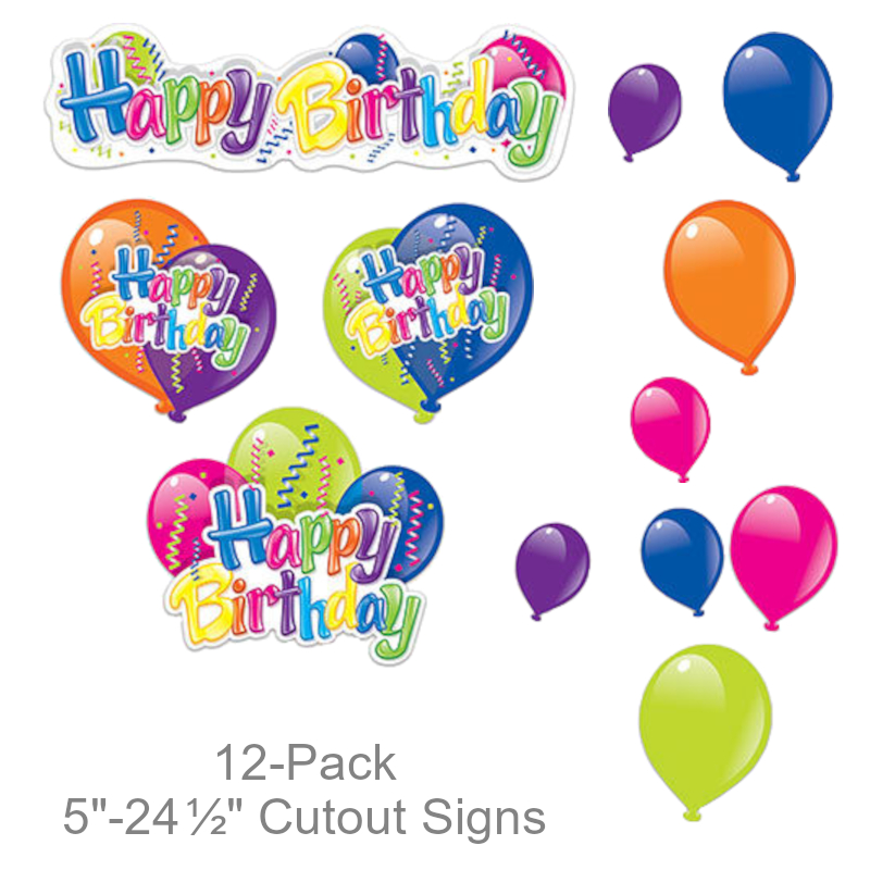 Happy Birthday Sign With Balloons | Party Decorations