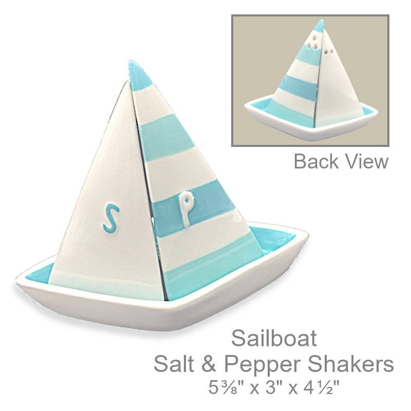 Nautical Sailboat Salt & Pepper Shakers | Beach & Lake