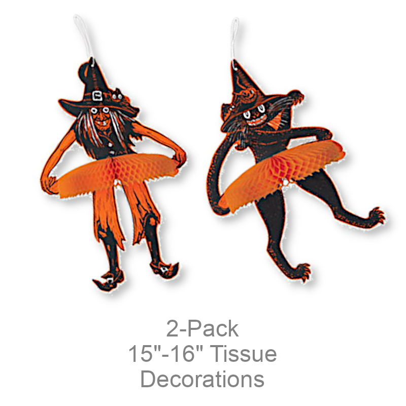 Nostalgic Dancing Witch & Cat | Party Decorations