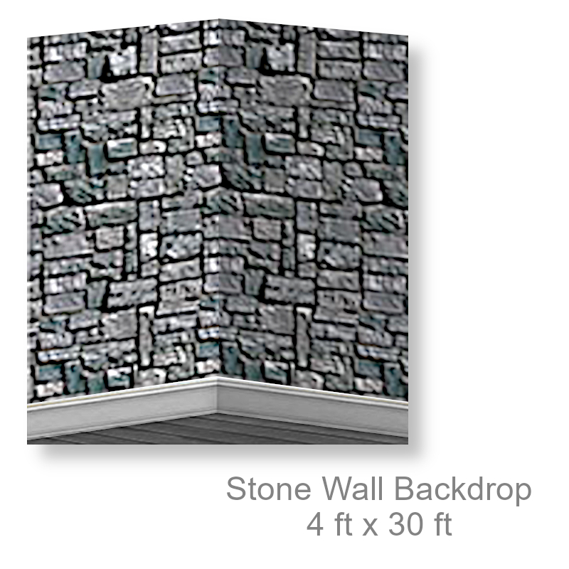 Stone Wall Scene Backdrop | Party Decorations