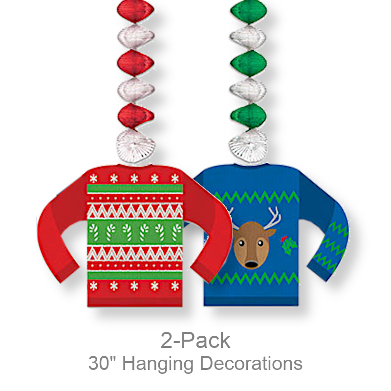 Twirly Hanging Ugly Christmas Sweater | Party Decor
