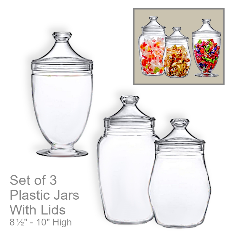 Plastic Apothecary Jars With Lids | Office Candy Jar