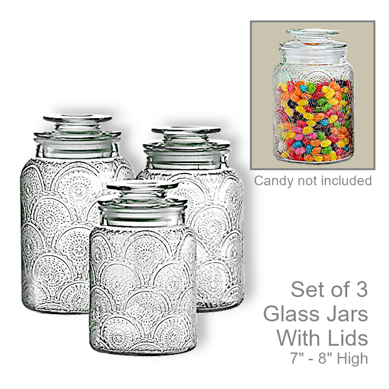Glass Retro Storage Jars With Lids | Office Candy Jar
