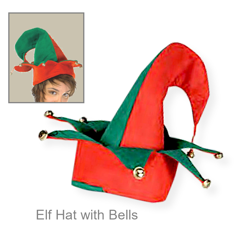 Fancy Elf Hat With Jingle Bells | Funny Party Hats