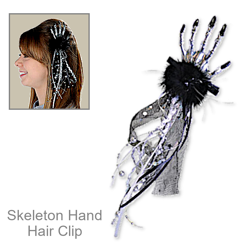 Skeleton Hand Lace Hair Clip | Halloween Accessories