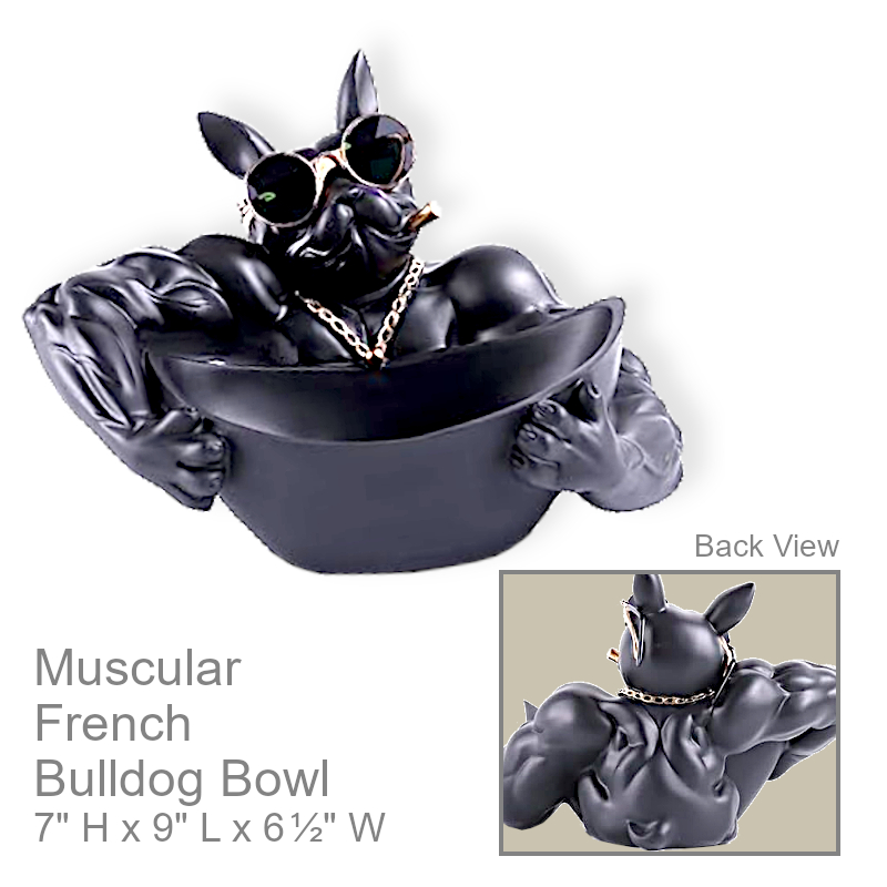 Funny Tough French Bulldog Bowl | Office Candy Bowl