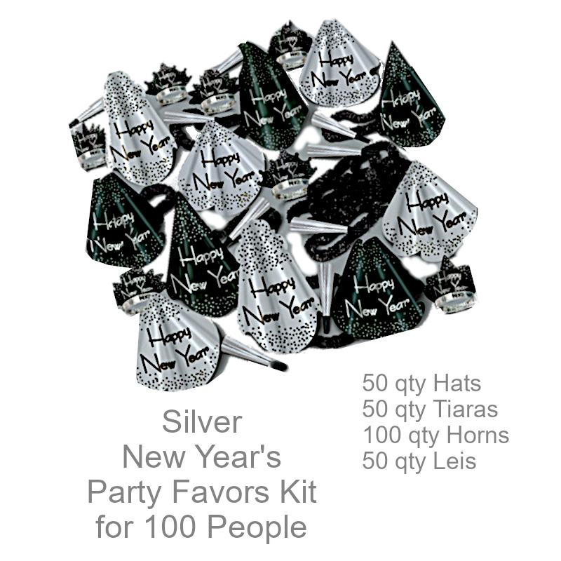 Silver Grand New Years Kit for 100 People | New Year's