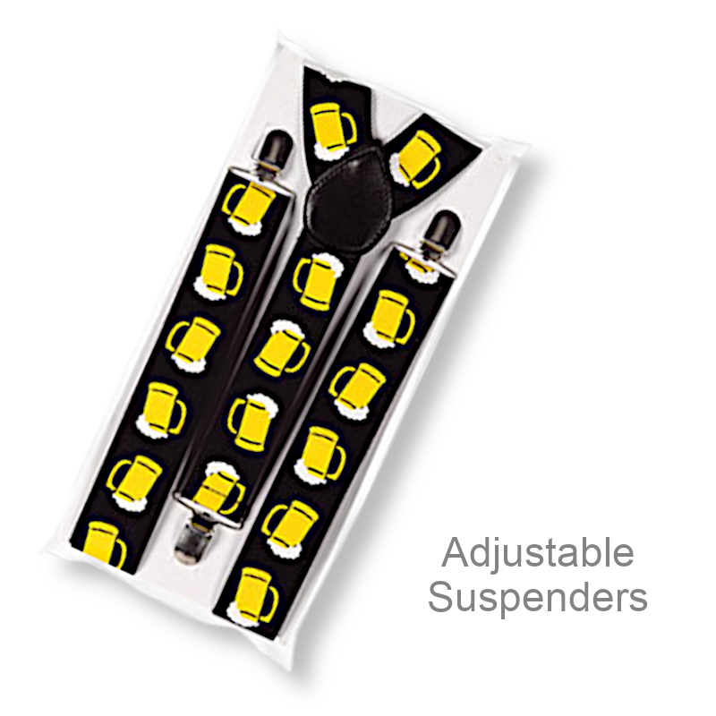 Funny Suspenders With Beer Mugs | Party Supplies